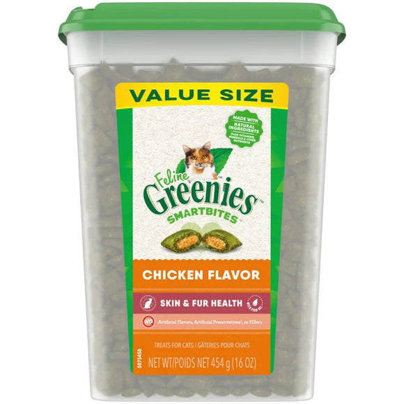 Greenies Feline Chicken Flavored Skin & Fur Smartbites (16 oz)