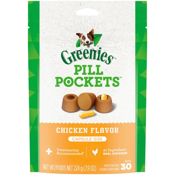 Greenies Chicken Flavored Capsule Pill Pockets Dog Treats (Capsule, 30 count)