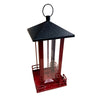 Heath Outdoor Red Metal Black Roof Bird Feeder