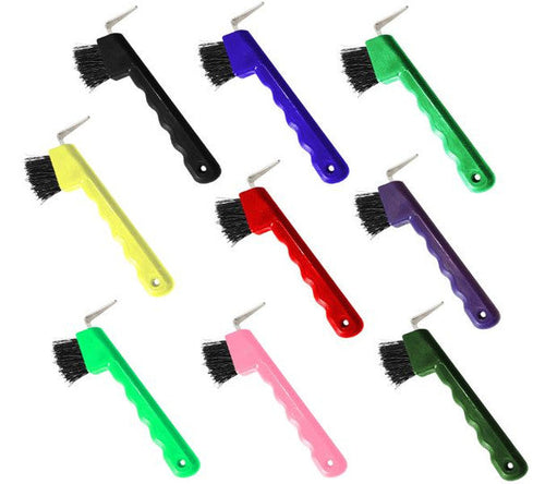 Jacks Hoof Pick with Brush Grooved Handle