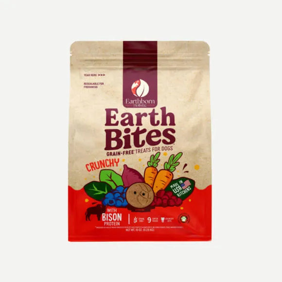 Earthborn Holistic EarthBites Crunchy Bison Meal Recipe Baked Dog Treats (10 oz)