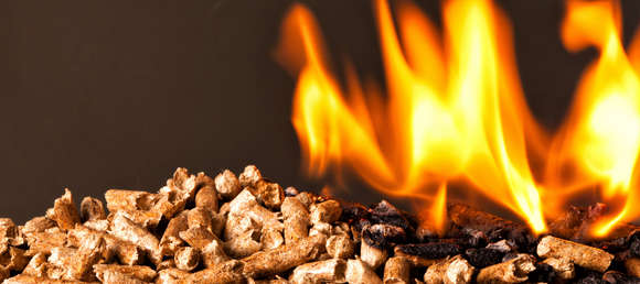 Wood heating pellets burning