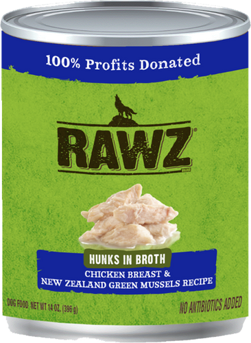 Rawz K9 Hunks In Broth Chicken & Green Mussel (10oz)