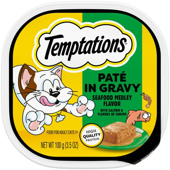 Temptations Seafood Medley Flavor Paté in Gravy Wet Cat Food