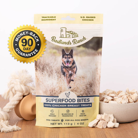 Badlands Ranch Freeze-Dried Raw Superfood Bites 100% Chicken Breast Treats Dog Food (4 oz)