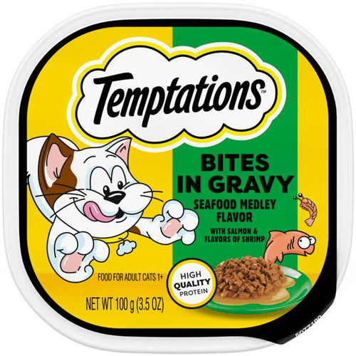 Temptations Seafood Medley Flavor Bites in Gravy Wet Cat Food