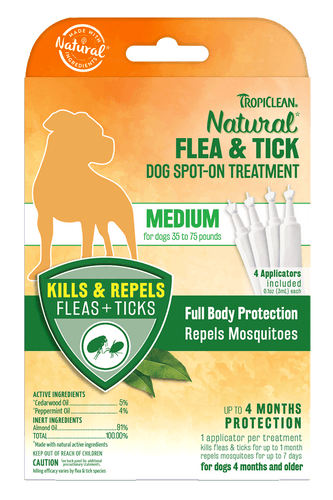 TropiClean Natural Flea & Tick Spot-On Treatment (Large Dog)