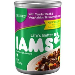 Chunks Premium Dog Food, Tender Beef & Vegetables, 12.3-oz.