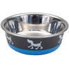 Coastal Pet Products Maslow Design Series Non-Skid Pup Design Dog Bowls Blue & Gray 13 Oz (13 oz, Blue & Gray)