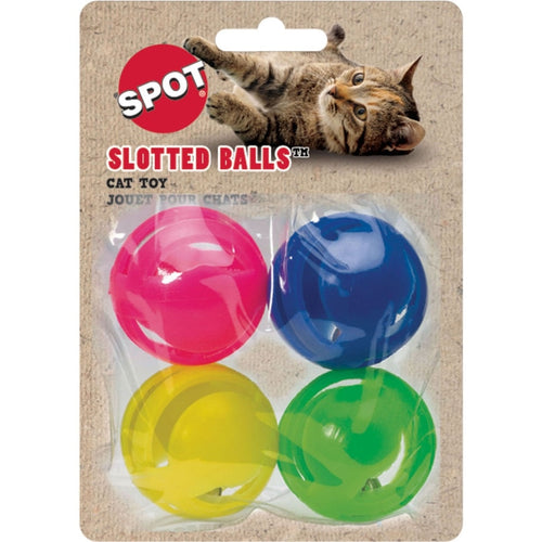 SPOT SLOTTED BALLS (1.5 IN-4 PK, ASSORTED)