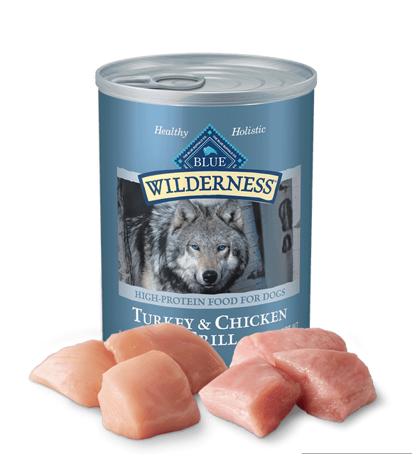 Blue Buffalo Wilderness Grain Free Canned Dog Food, Turkey and Chicken Grill Recipe (12x12.5 oz) (12.5 oz)